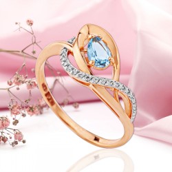 Damenring mit Topas Rotgold 585 kaufen