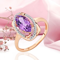Damenring mit Amethyst Rotgold 585 kaufen