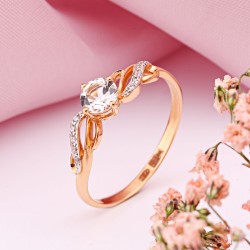 Damenring Gold 585 Topas Zirkonia