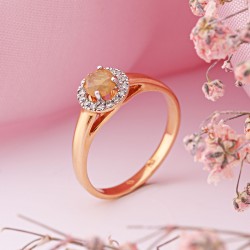 SOKOLOV Russisches Gold 585 Ring mit Diamanten Opal