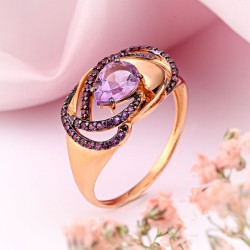 Damenring mit Amethyst Rotgold 585 kaufen