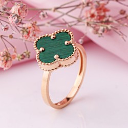 Rotgold 585 Goldring mit Malachit ⌀12 mm