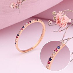 Ring aus Rotgold 585° Zirkonia Ring "Nedelka"