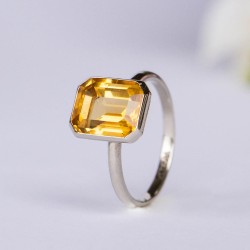 Goldring mit Citrin kaufen Weißgold 