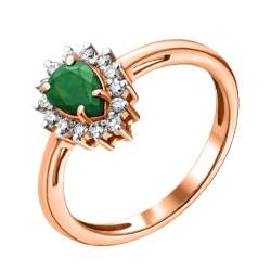 Goldring mit Smaragd und Diamant