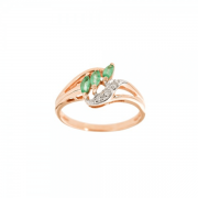 Goldring mit Smaragden und Diamanten