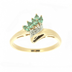 Goldring mit Smaragden und Diamanten