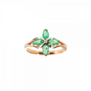 Goldring mit Smaragden und Diamant