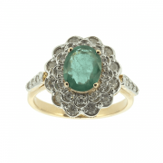 Goldring mit Smaragd und Diamanten