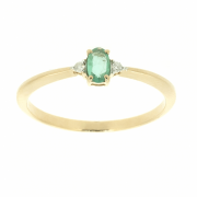 Goldring mit Smaragd und Diamanten