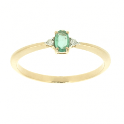Goldring mit Smaragd und Diamanten