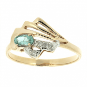Goldring mit Smaragd und Diamanten