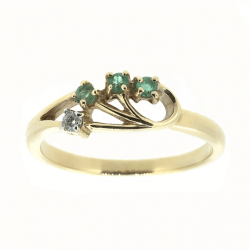 Goldring mit Smaragden und Diamant