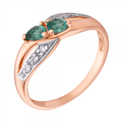 Goldring mit Smaragden und Diamanten