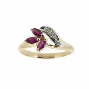 Goldring mit Rubinen und Diamanten