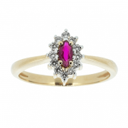 Goldring mit Rubin und Diamanten