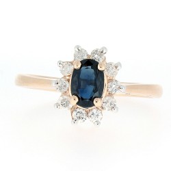 Goldring mit Diamanten und Saphir in Deutschland kaufen