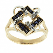 Goldener Ring mit Saphiren und Brillanten