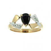 Goldring mit Saphir und Brillanten