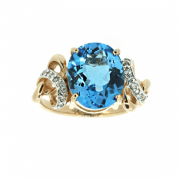Goldring mit Topas und Diamanten