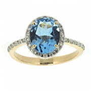 Goldring mit Topas und Diamanten