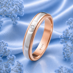 Russischer Trauring mit Diamant "Figaro" 
