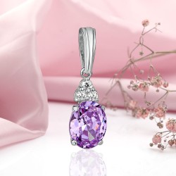 Серебряная подвеска "Сирень". Фианиты