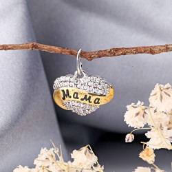 Silberanhänger mit Gold und Zirkonia