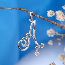 Silberanhaenger Buchstabe "A". Zirkonia