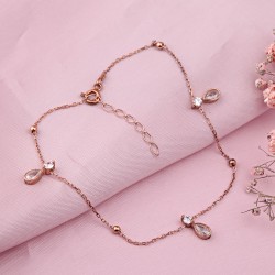 Vergoldetes Silberarmband mit Zirkonia