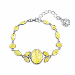 Silberarmband "Mondlicht". Bernstein