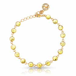 Vergoldeter Silberarmband mit Honigbernstein