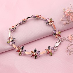Silberarmband mit Gold und Zirkonia