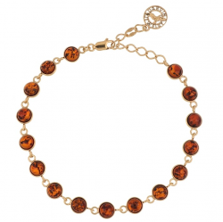 Vergoldetes Silberarmband 925 mit Bernstein