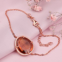 Vergoldetes Silberarmband mit Sultanit & Zirkonia