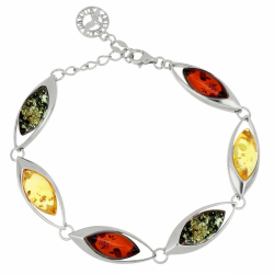 Silberarmband "Erfolg" . Bernstein