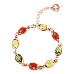 Vergoldeter Silberarmband "Renaissance". Bernstein