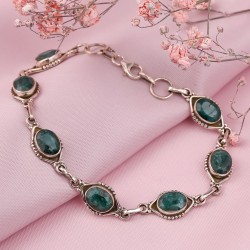 Silberarmband mit Chrysopras