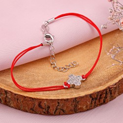 Armband Silber 925 rotes Band