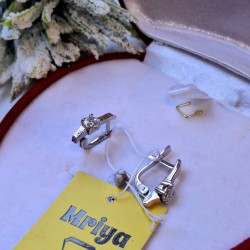 Silberohrringe mit Gold Zirkonia