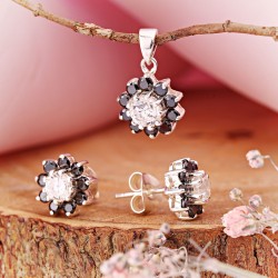 Set aus 925er Silber Zirkonia