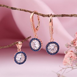 Vergoldetes Silberset mit Swarovski&reg;, Zirkonia und Iolith