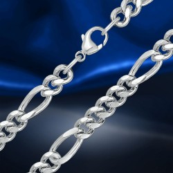 Silberkette; -armband "Figaro 5+1"