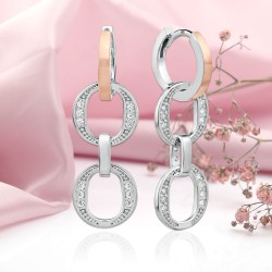 Silberohrhaenger "Transformer". Gold & Zirkonia