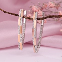 Silberohrringe mit Gold "Ilona". Zirkonia