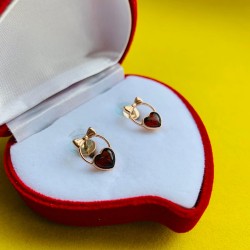 Vergoldete Silberohrstecker mit Bernstein