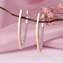 Silberohrringe mit Gold "Ilona". Zirkonia