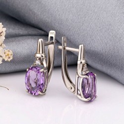 Silberohrringe mit Amethyst kaufen SOKOLOV