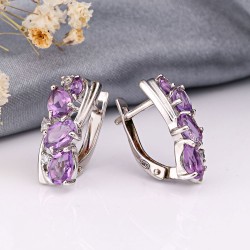 Silberohrringe mit Amethyst kaufen SOKOLOV
