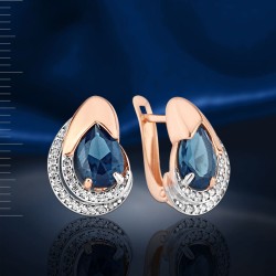 Silberohrringe, vergoldet. Zirkonia & London Topas